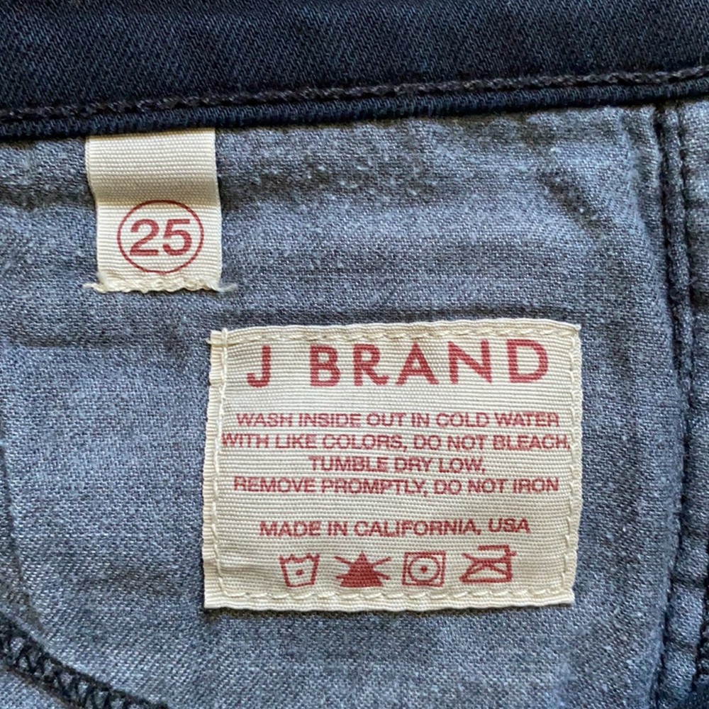 J Brand The Pencil Leg in Shadow Black Skinny Low Rise Jeans Size 25 inseam 34" - Picture 10 of 11